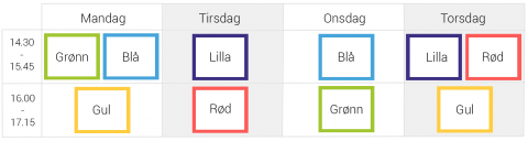 Timeplan 1T 2020-2021